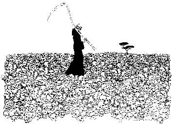 Death walking on skulls