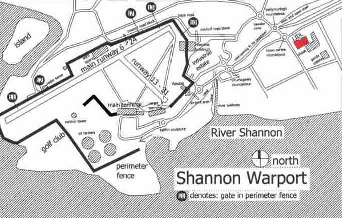 Map of Shannon airport