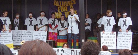 Ivania Bacik speaks at X case march