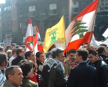 Hezbollah flag on demonstration in Ireland