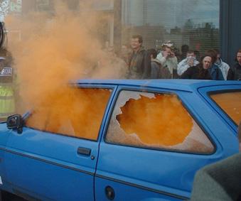 RTS car with smoke bomb