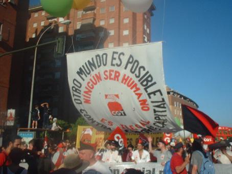 Banner floating abover the march