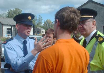 Gardai inspector at Irish anti war protest