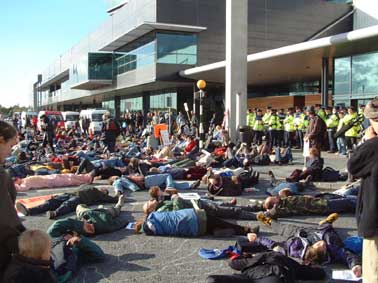 An anti war die in at Shannon airport