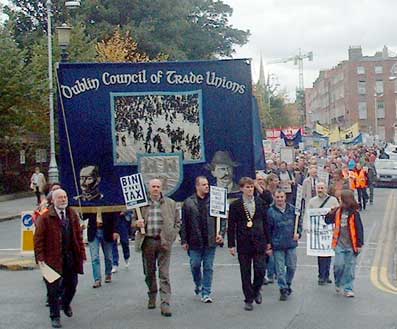 Dublin Council of Trade Unions banner