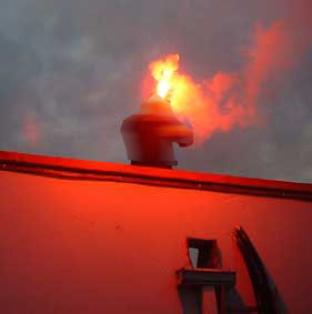 Protester with flare