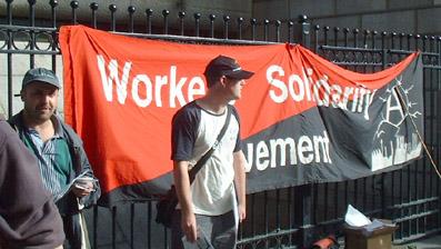 Anarchist banner in Dublin
