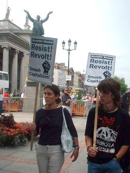 Passing the Larkin statue on O'Connell st