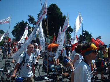 Bikes at G8 demo in Genoa