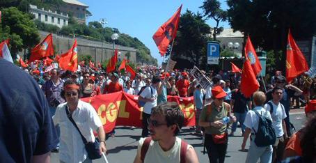 CGL banner in Genoa