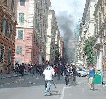Smoke at the G8 protests in Genoa