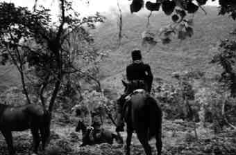 Marcos leaving Realidad on horseback